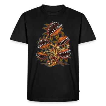 Vénus carnivore Piège à mouches Steampunk - T-shirt Premium bio Homme - noir - Devant - Nico (187cm)