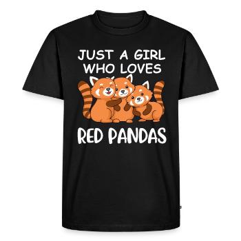 Red Panda Cadeau Fille Femmes Panda Rouge - T-shirt Premium bio Homme - noir - Devant - Nico (187cm)