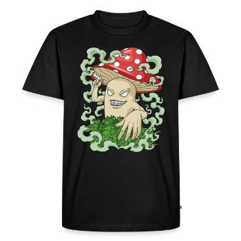 Magic Mushroom Kiffer Cadeau Shrooms Marijuana - T-shirt Premium bio Homme - noir - Devant - Nico (187cm)