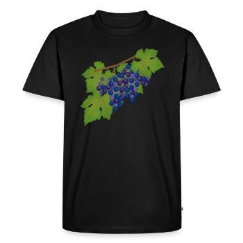 Grapes, vine, autumn, wine - Men's Premium Organic T-Shirt - black - Front - Nico (187cm)
