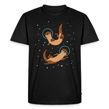 Otter Astronaut Gift Space Fan Kids Otter - T-shirt Premium bio Homme - noir - Devant - Nico (187cm)