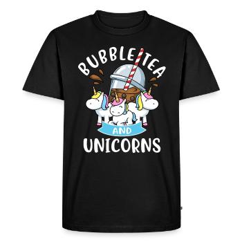 Bubble Tea Licorne Cadeau Filles Bubble Tea - T-shirt Premium bio Homme - noir - Devant - Nico (187cm)