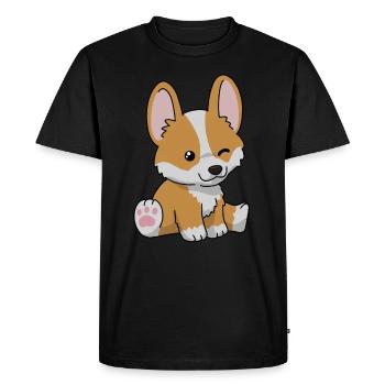 Cadeau de chien corgi mignon femmes chemise de chien corgi - T-shirt Premium bio Homme - noir - Devant - Nico (187cm)
