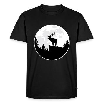 Moose Gift Deer Wild Nature Forest Deer - Men's Premium Organic T-Shirt - black - Front - Nico (187cm)