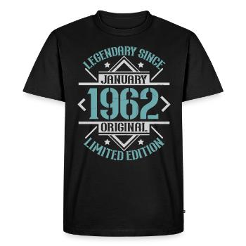 Légendaire depuis janvier 1962 édition limitée - T-shirt Premium bio Homme - noir - Devant - Nico (187cm)