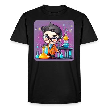 Cute little scientist - Men's Premium Organic T-Shirt - black - Front - Nico (187cm)