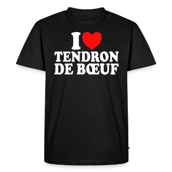 Boucher I Love Tendron De Boeuf - T-shirt Premium bio Homme - noir - Devant - Nico (187cm)