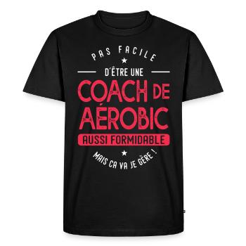 coach Aérobic formidable cadeau humour aérobic - T-shirt Premium bio Homme - noir - Devant - Nico (187cm)