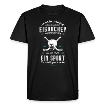 Ice Hockey Shirt · Skull · Sports Gift - Men's Premium Organic T-Shirt - black - Front - Nico (187cm)
