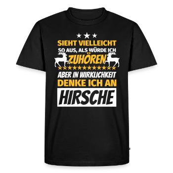 Deer gifts funny saying deer - Men's Premium Organic T-Shirt - black - Front - Nico (187cm)