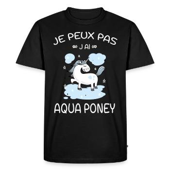 Je Peux Pas J'ai Aqua Poney - T-shirt Premium bio Homme - noir - Devant - Nico (187cm)