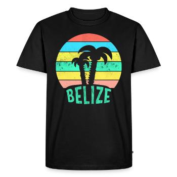 BELIZE Caribbean Sunset - Men's Premium Organic T-Shirt - black - Front - Nico (187cm)