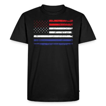 Netherlands USA America Flag Flag Roots Sports - Men's Premium Organic T-Shirt - black - Front - Nico (187cm)