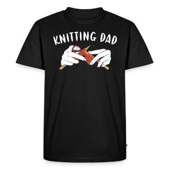 Tricoter Papa Tricoter - T-shirt Premium bio Homme - noir - Devant - Nico (187cm)