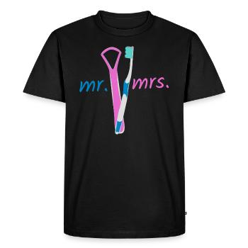 Mr. Mrs. - Men's Premium Organic T-Shirt - black - Front - Nico (187cm)