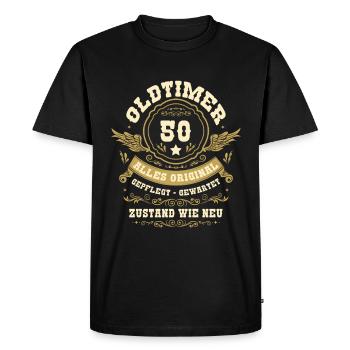 50. Geburtstag Oldtimer - Männer Premium Bio T-Shirt - Schwarz - Vorne - Nico (187cm)