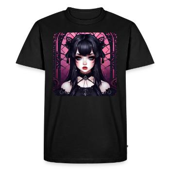 Mystérieuse fille gothique - T-shirt Premium bio Homme - noir - Devant - Nico (187cm)