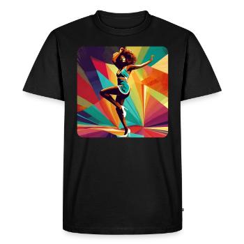 Dancing Woman in Retro Vintage Style - Men's Premium Organic T-Shirt - black - Front - Nico (187cm)