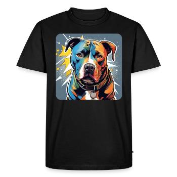 Chien Pitbull cool - T-shirt Premium bio Homme - noir - Devant - Nico (187cm)