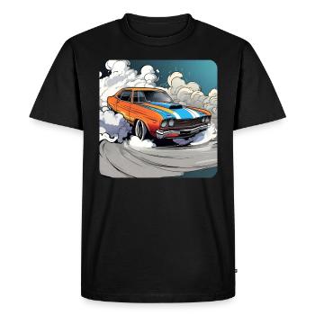 Vintage Drift Car Turbo Rally avec de la fumée - T-shirt Premium bio Homme - noir - Devant - Nico (187cm)
