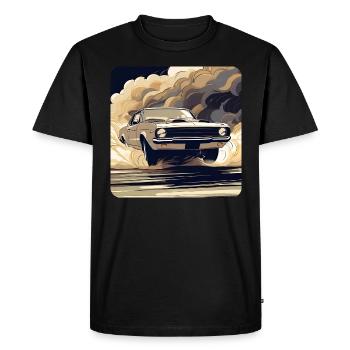 Vintage Drift Car Turbo Rally avec de la fumée - T-shirt Premium bio Homme - noir - Devant - Nico (187cm)