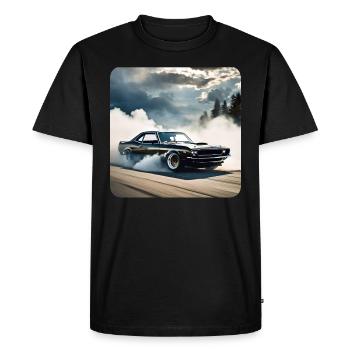 Noir Odtimer Drift Car Turbo avec Fumée - T-shirt Premium bio Homme - noir - Devant - Nico (187cm)