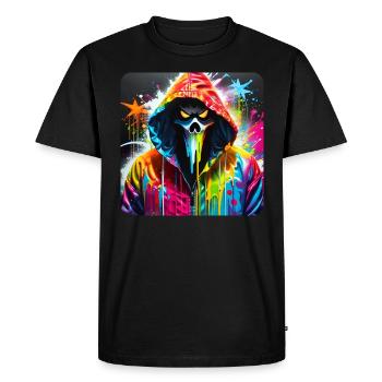 Scary demon in graffiti style hoodie - Men's Premium Organic T-Shirt - black - Front - Nico (187cm)