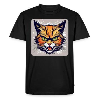 Chat sauvage - T-shirt Premium bio Homme - noir - Devant - Nico (187cm)