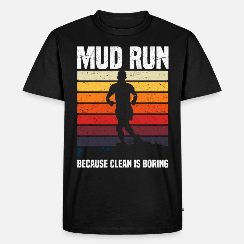 Schlammlauf - Männer Premium Bio T-Shirt - Schwarz