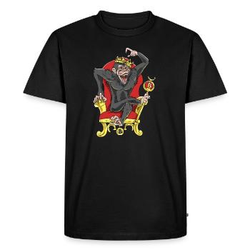 Bitcoin Monkey King - Beta Edition - T-shirt Premium bio Homme - noir - Devant - Nico (187cm)