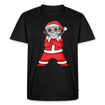 Père Noël avec des fusils - T-shirt Premium bio Homme - noir - Devant - Nico (187cm)