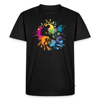 BMX VTT Colour Splash Idée cadeau - T-shirt Premium bio Homme - noir - Devant - Nico (187cm)