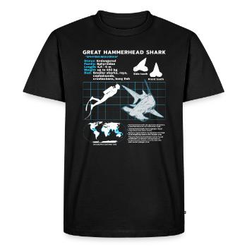 Hammerhead Shark Datasheet - Men's Premium Organic T-Shirt - black - Front - Nico (187cm)