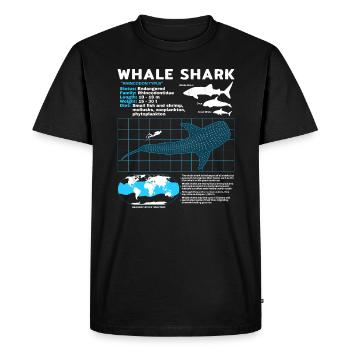 Whale Shark Datasheet - Men's Premium Organic T-Shirt - black - Front - Nico (187cm)