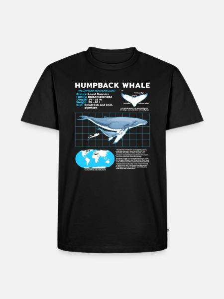 Humpback Whale Datasheet - Men's Premium Organic T-Shirt - black