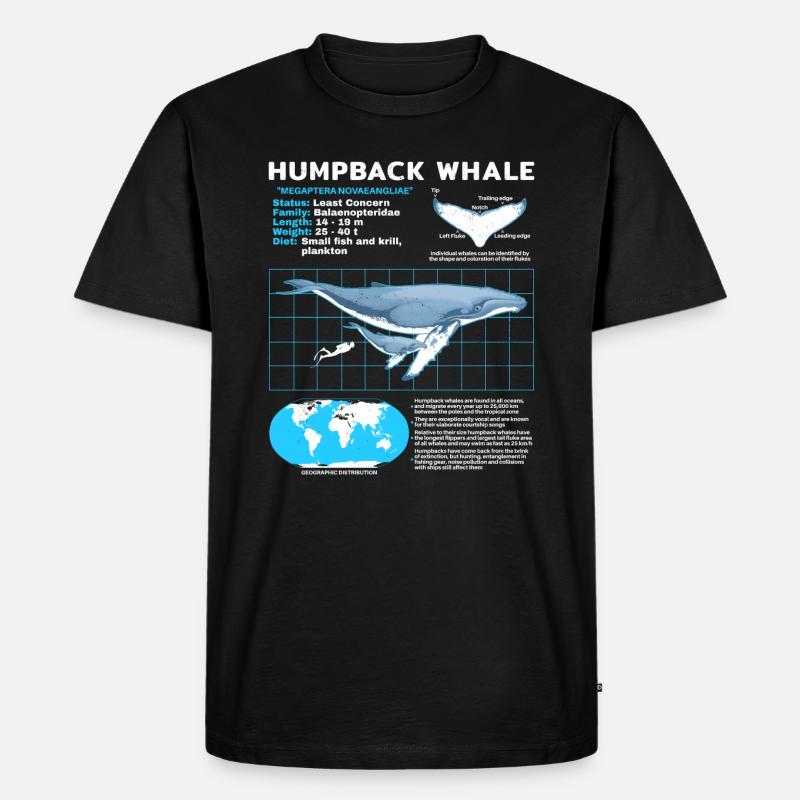 Humpback Whale Datasheet - Men's Premium Organic T-Shirt - black