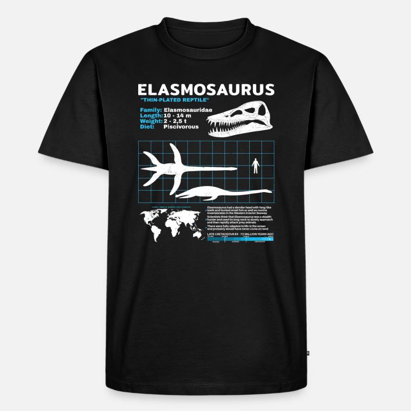 Fiche d’information sur Elasmosaurus - T-shirt Premium bio Homme - noir