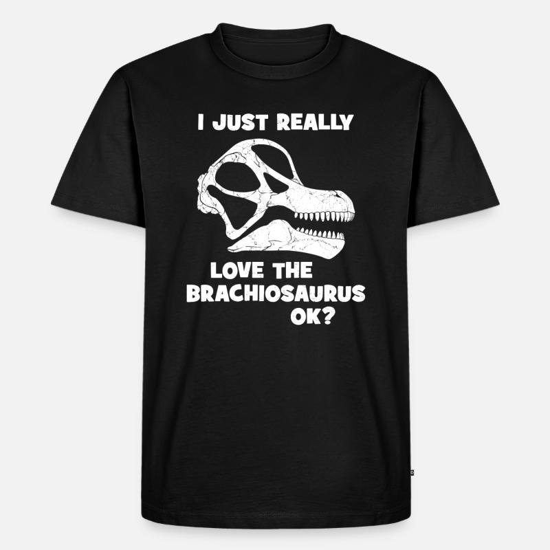 Brachiosaurus Fossil Schädel - Männer Premium Bio T-Shirt - Schwarz