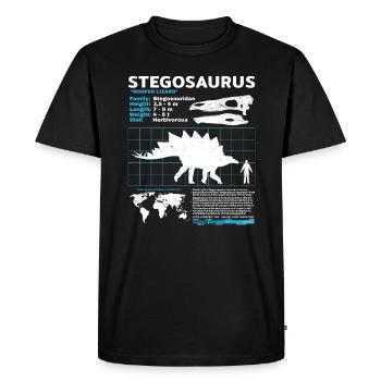 Fiche technique de Stegosaurus - T-shirt Premium bio Homme - noir - Devant - Nico (187cm)