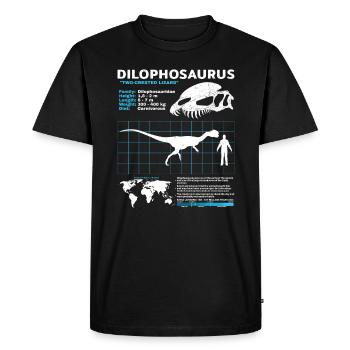 Fiche technique de Dilophosaurus - T-shirt Premium bio Homme - noir - Devant - Nico (187cm)