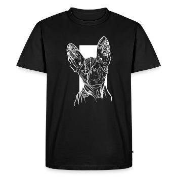 Sphinx Cat Lover Race de chat sans poils - T-shirt Premium bio Homme - noir - Devant - Nico (187cm)