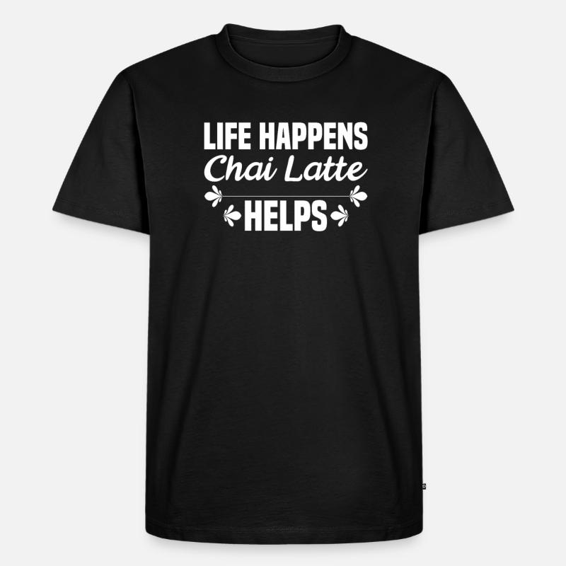 Chai-tee-latte - Männer Premium Bio T-Shirt - Schwarz