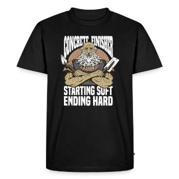 Travailleurs de la construction en béton - T-shirt Premium bio Homme - noir - Devant - Nico (187cm)