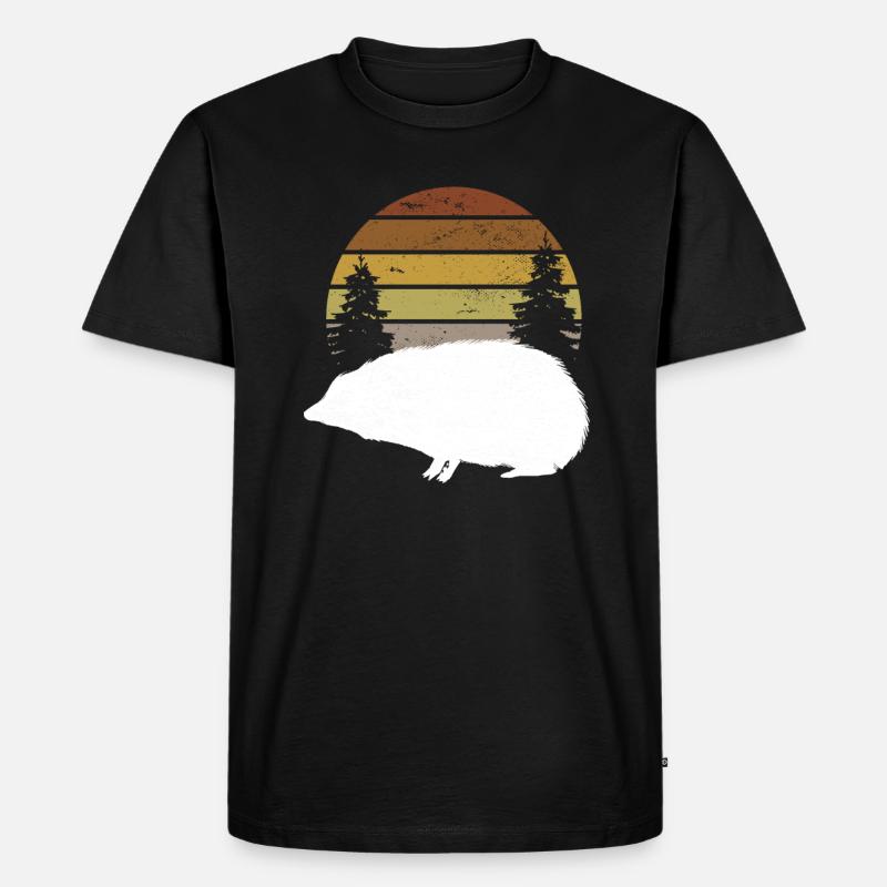 Igel Wald - Männer Premium Bio T-Shirt - Schwarz