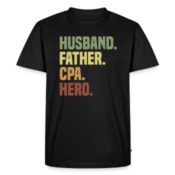 Impôt de l’examen de comptabilité CPA - T-shirt Premium bio Homme - noir - Devant - Nico (187cm)