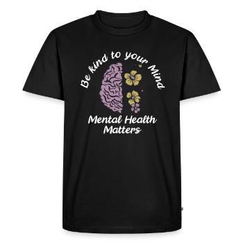 Sensibilisation à la santé mentale - T-shirt Premium bio Homme - noir - Devant - Nico (187cm)