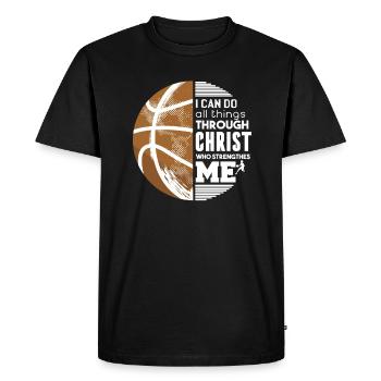 Basketball Sports Large - Men's Premium Organic T-Shirt - black - Front - Nico (187cm)