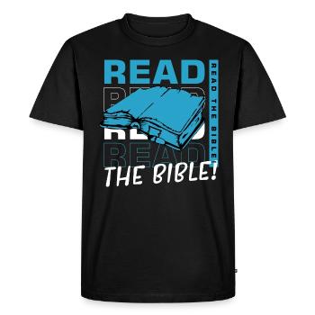 Lire la Bible Foi Christianisme Foi Dieu - T-shirt Premium bio Homme - noir - Devant - Nico (187cm)