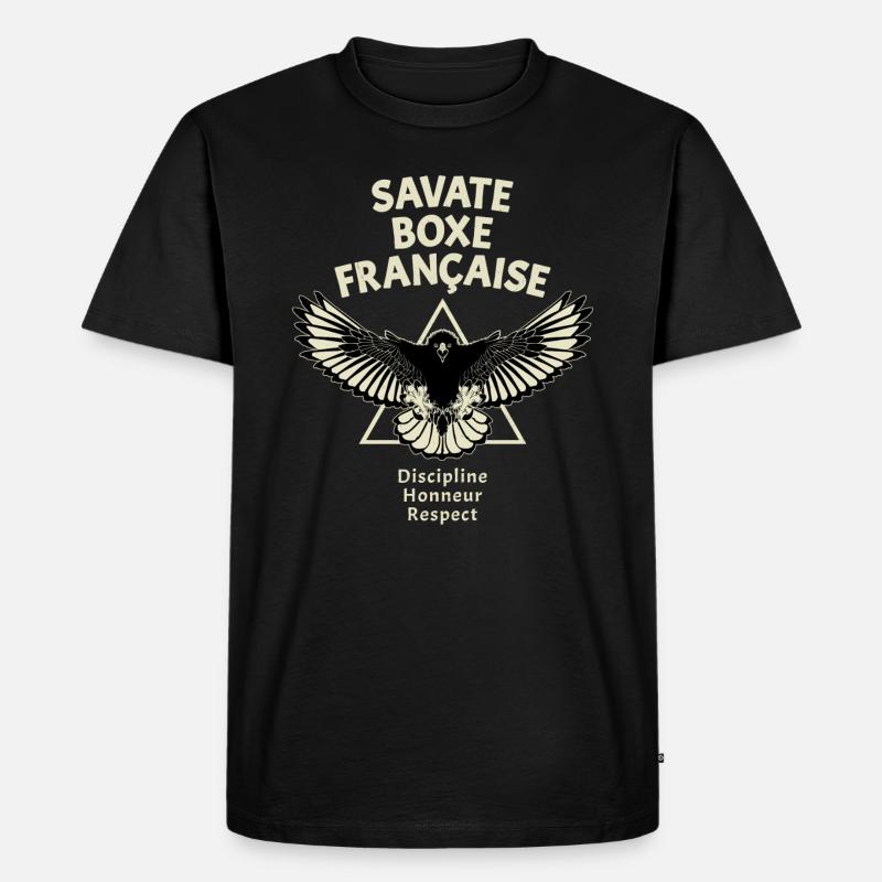 Savate Kickboxen Adler - Männer Premium Bio T-Shirt - Schwarz