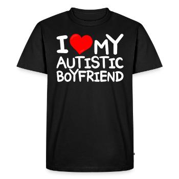 J'adore Copain Autiste J'aime Petit Ami Autiste - T-shirt Premium bio Homme - noir - Devant - Nico (187cm)